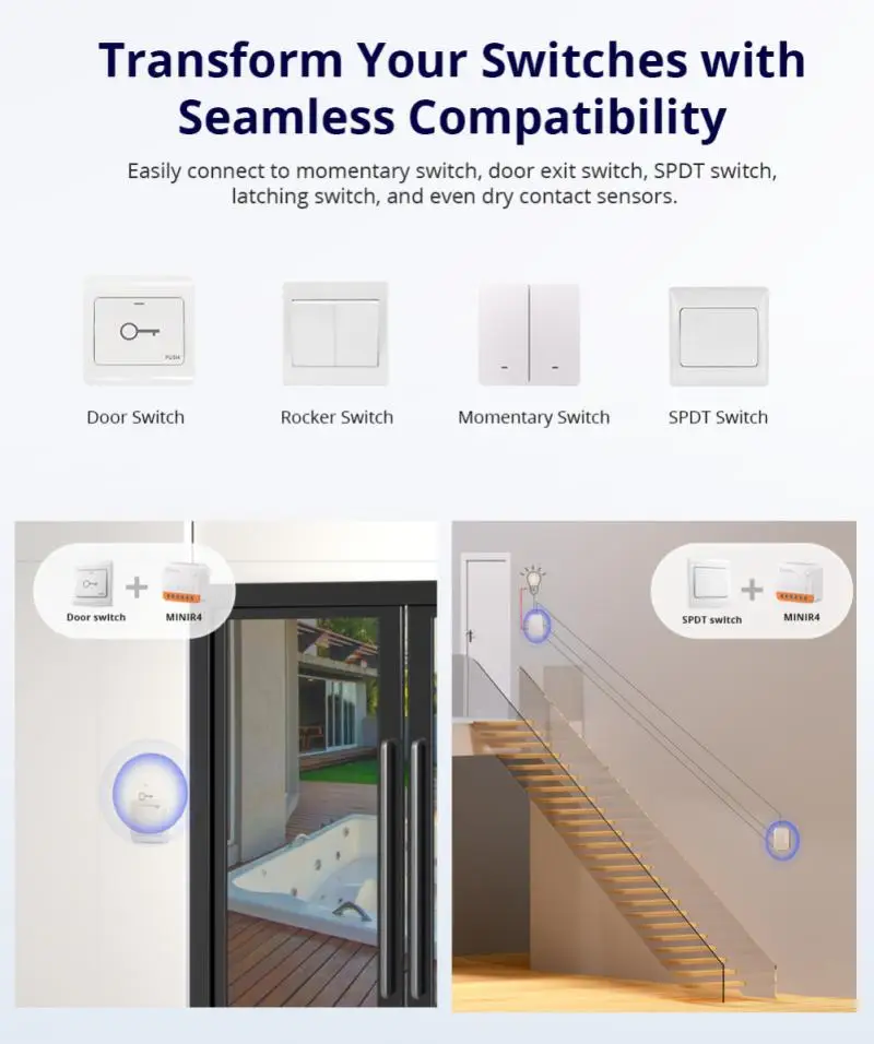 SONOFF MINI R4 Wifi Switch Module Wi-Fi 2 Way Switch Smart Home Module Wi-Fi Relay Voice Remote Control Alexa Google Home Alice smart plug smart switch bluetooth voice remote control smart wifi receiver
