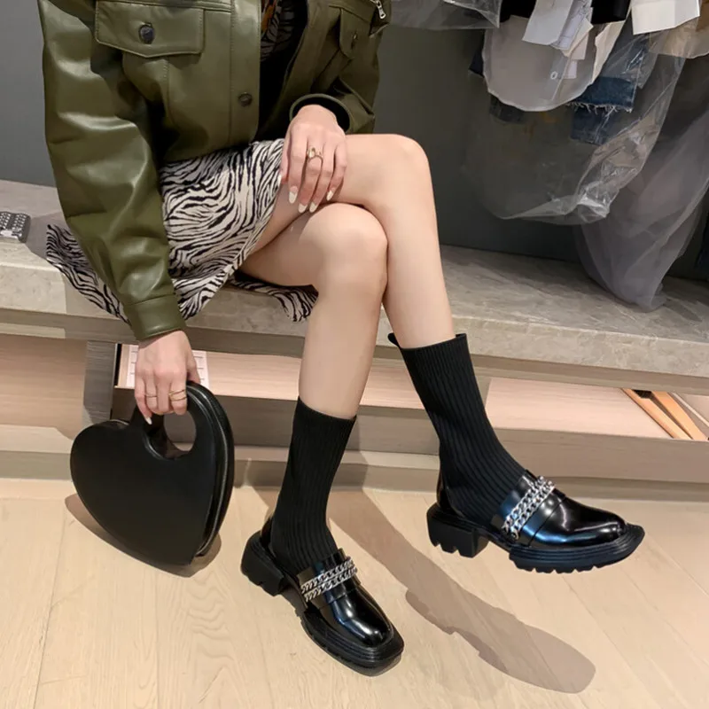 

2022 Autumn and Winter New Women's Socks Boots Muffin Bottom Elastic Calf Boots Casual Fashion Nightclub Party Women's Boots