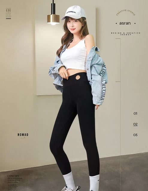 Eris Legging Z8 Legging Zwart Thermo Legging Dames AMIYOYO