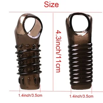 Silicone Penis Sleeve Reusable Extender Enlarger Delay Ejaculation Dick Sleeve Adult Sex Toys for Men 2