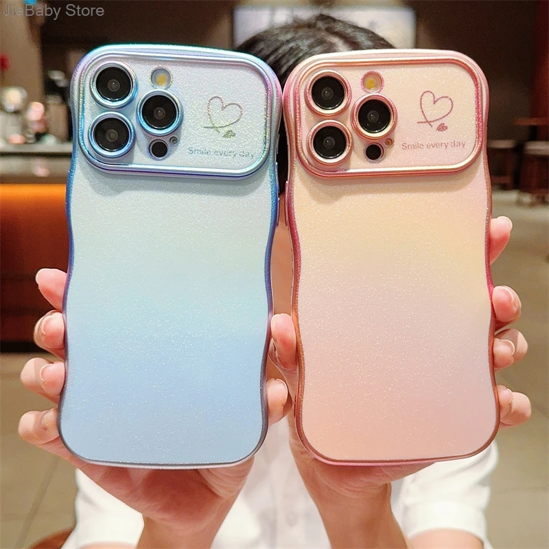 Coque de protection pour appareil photo en forme de cœur avec liquide pailleté de luxe pour iPhone 11 12 13 14 15 16 Plus Pro Max_voghion.com