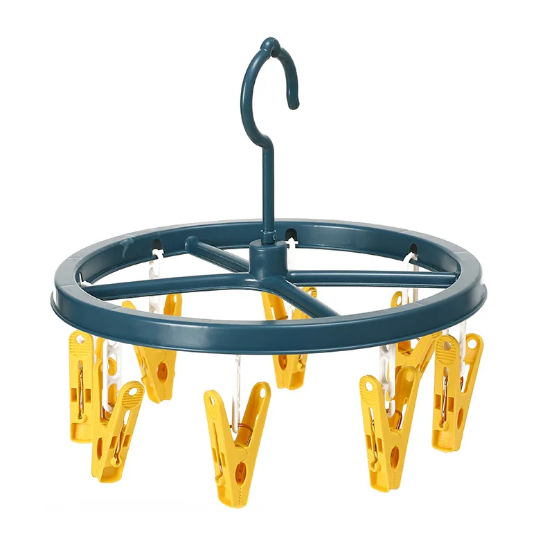 Plastic Drying Rack Simple Windproof Children's Multi Clip Sock Clip Hang Baby Diaper Holder Folding Storage Clothes Hanger 3