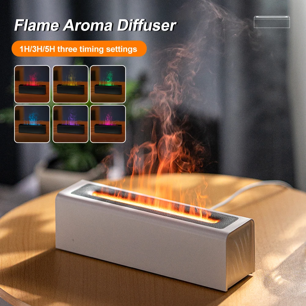 

Flame Aroma Diffuser Indoor Air Humidifier Essential Oil Aromatherapy Diffuser with Auto-Off 1/3/5H Timer for Home Office Dorm