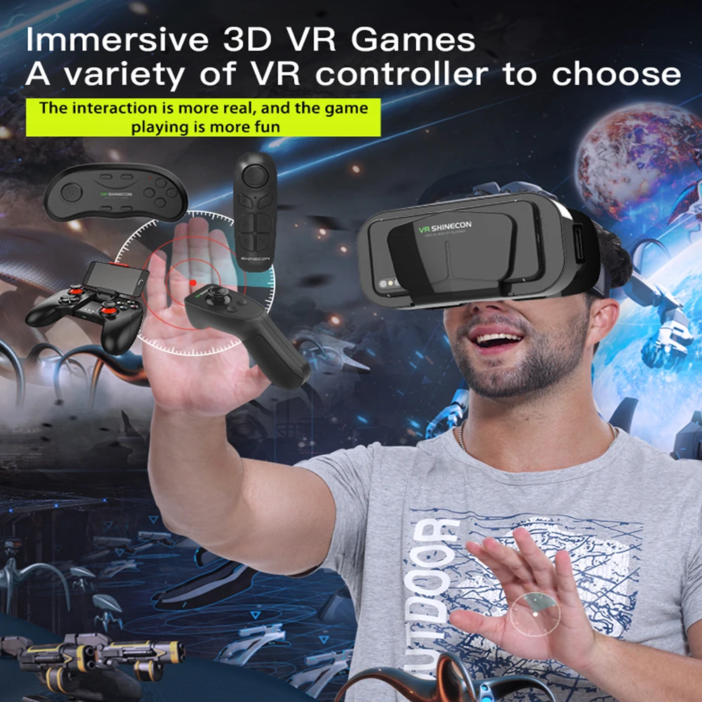 3D VR 스마트 가상 현실 게임 안경 헤드셋, 아이폰 및 안드로이드 폰과 호환 가능, G10 메타버스 VR 헤드셋, 신제품
