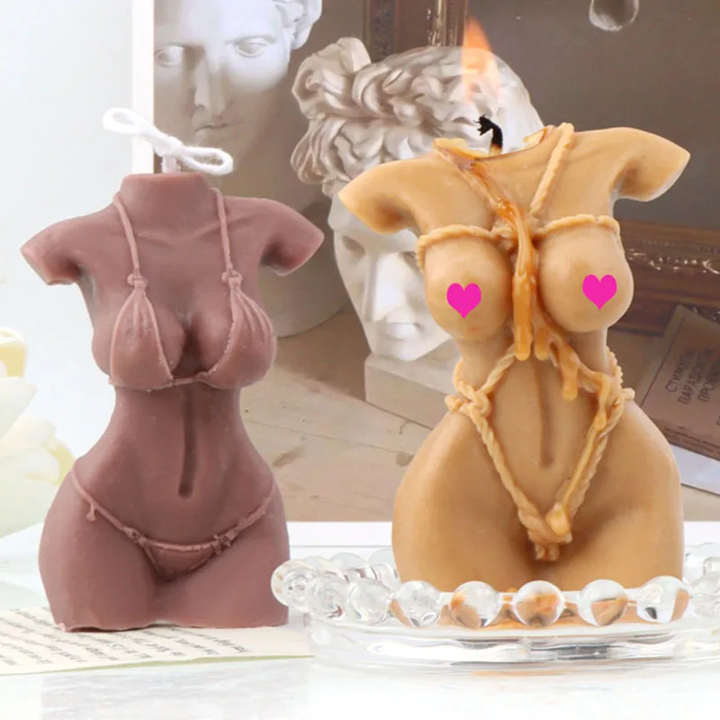 

Sexy Human Body Candle Mold Beauty 3D Bikini Portrait Gypsum Candle Epoxy Resin Mould Easy Demoulding Handmade Soap Making Molds