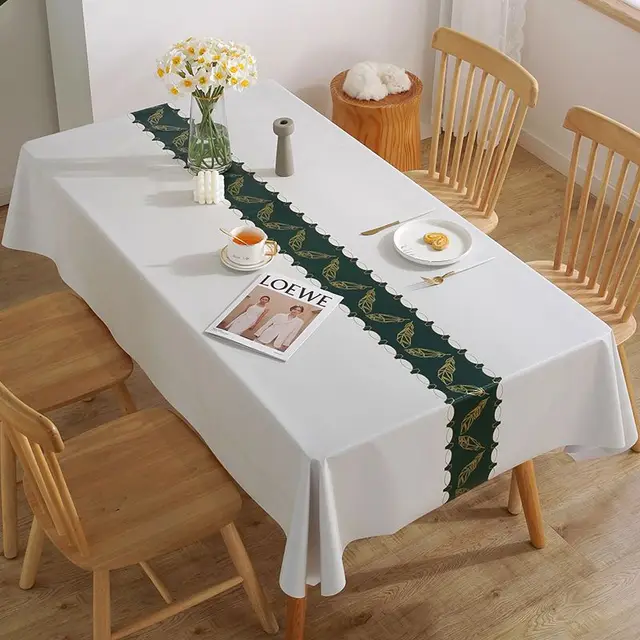 Nappe rectangulaire imperméable en Polyester, motif de Style concis moderne, décoration de maison, cuisine, salon, fête de mariage 3