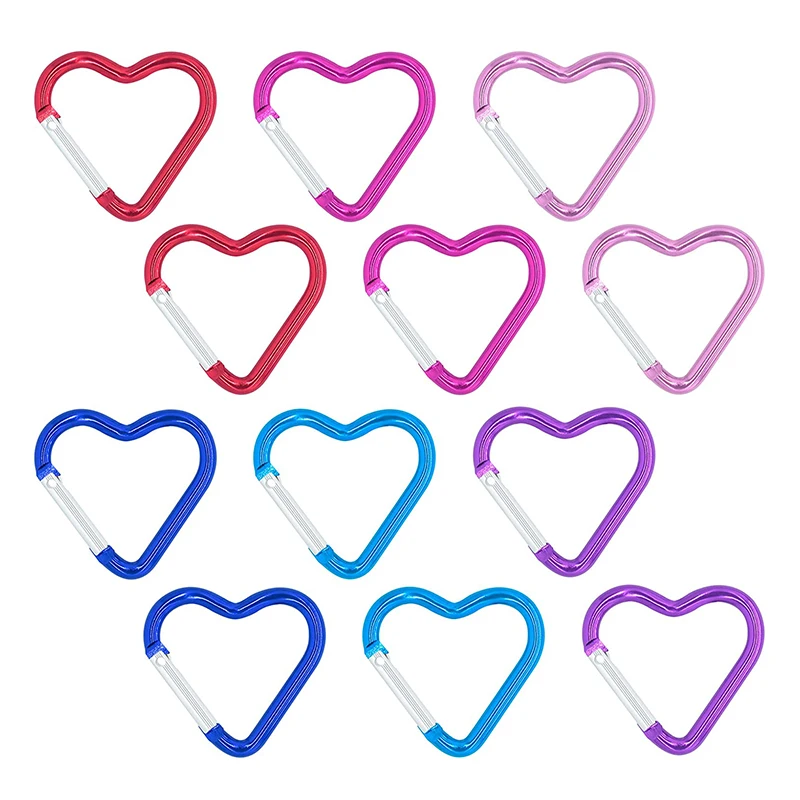 

5Pcs Heart Shape Keychain Clip Aluminum Alloy Keychain Clip Spring Snap Hook Loaded Hook Outdoor Backpack Water Bottles Holder