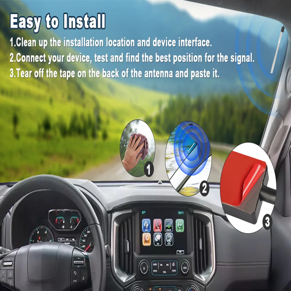 Car Stereo Hidden AM FM Radio Antenna for Vehicle Truck SUV