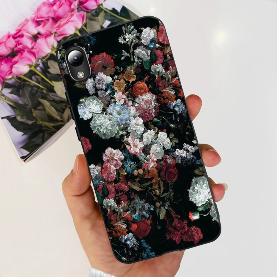 Lovely Printing Black Silicon Soft Back Cover Phone Case