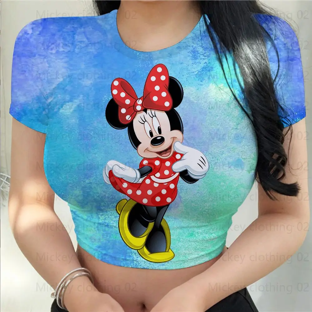 

Летние женские футболки Disney с Микки и Минни Y2k, стильные модные топы, сексуальный корсет с 3d принтом, Повседневная Новинка