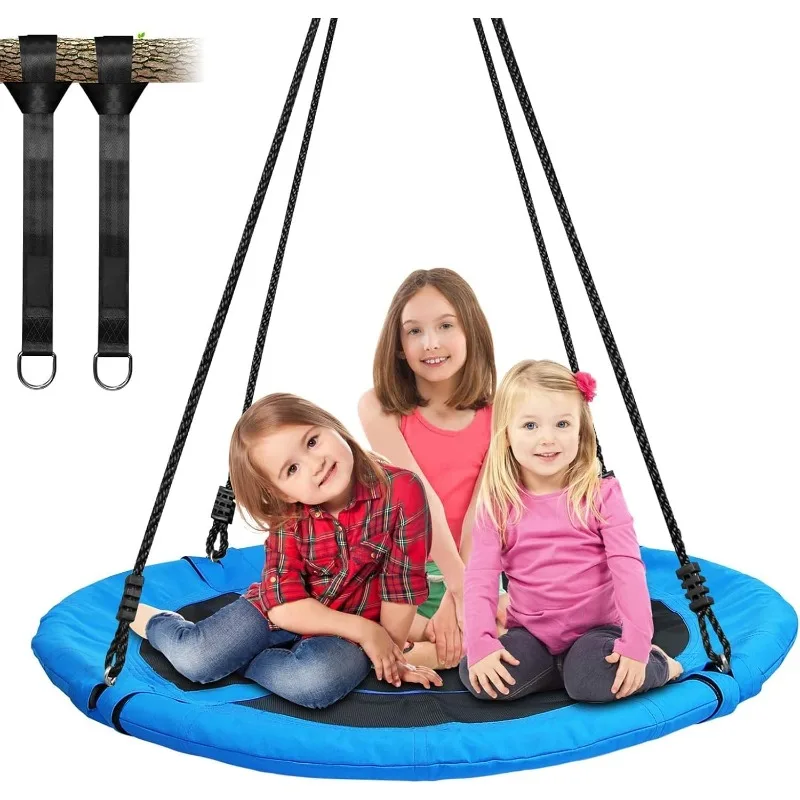 

Trekassy 700lb 40 Inch Saucer Tree Swing for Kids Adults 900D Oxford Waterproof with 2pcs Tree Hanging Straps