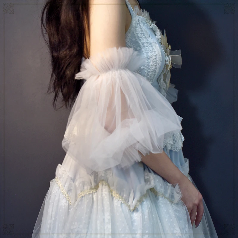 Detachable Short Sleeves For Wedding Tulle Ruffles Bridal Accessories