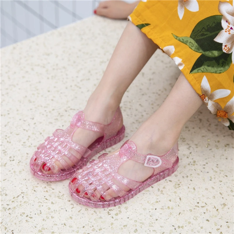 FOCUSNORM 5 Colors Summer Fashion Little Girls Sandals Shoes 0-8Y Closed Toe Princess Costume Beach Flat Sandals 3
