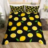 Lemon Duvet Cover Girls Boys Kids Botanical Lemon Pattern Comforter Cover Tropical Fruit Room Decorative Bedding Set with Zipper 2