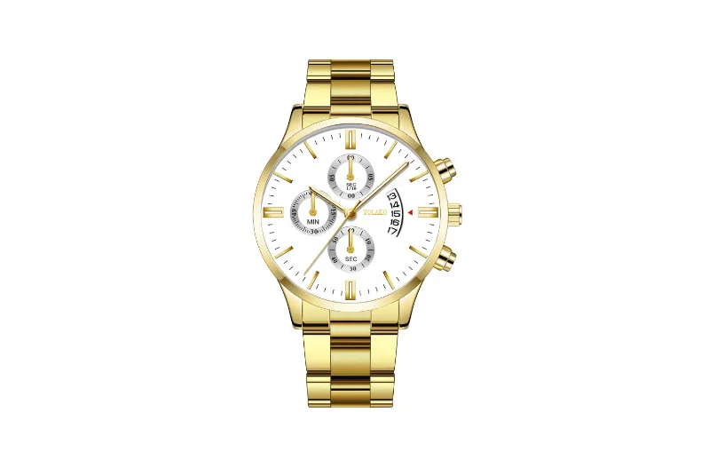 Mens Fashion Business Quartz Watch Fashion Fake Three Eye