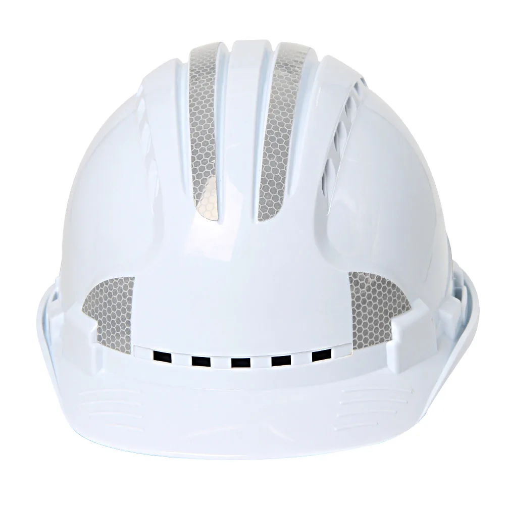 Construction Safety Helmet ABS Breathable Safety Helmet with Reflective Stickers Engineer Work Hat Head Protection Rescue Hat