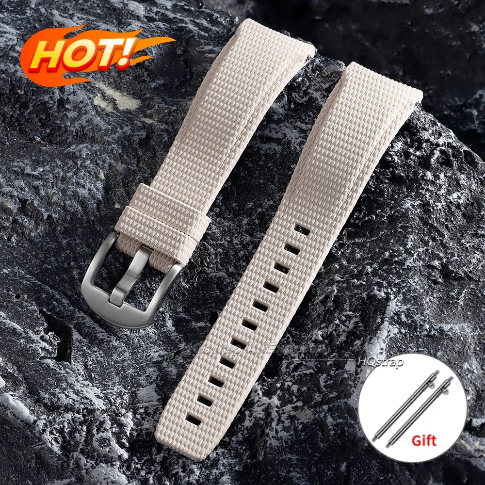 Premium FKM Rubber Waterproof Watch Strap with Curved End - 20/21/22mm