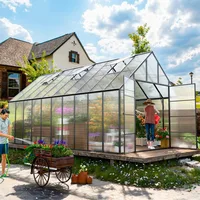 Upgraded Heavy Duty Aluminum Walk-in Greenhouse with Quick Setup Structure, Greenhouses 1