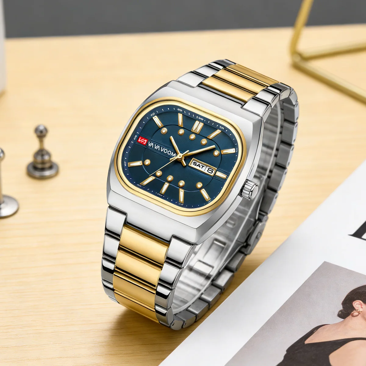 Hot selling 2026 Top Brand Quartz Watches Men 40mm Square Movement Analog Diving Series Clock Silver Steel Watch for Men montre - 3