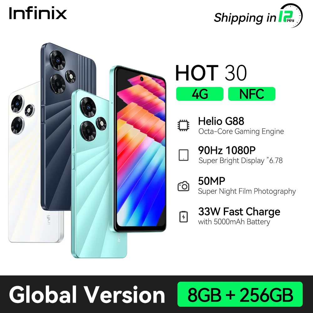 Smartphone Infinix Hot 30 Dual Sim LTE 6.78 8GB/256GB Surfing Green