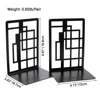 Hollow-out Metal Bookends Hourglass Design Metal Bookends for Home Office Decorative Book Stoppers Book Holders 6