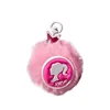 Plush Pink Barbie Pendant Cartoon Sweet Girl Key Chain Pupil Backpack Strap Friend Gift Girls Accessories Hairball Keys Pendant 6