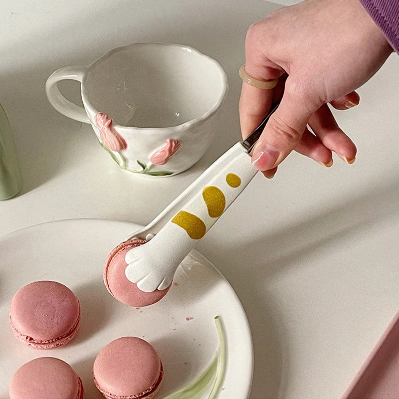 Multi Functional Cat Paw Shape Food Clip Kitchen Steak Tongs Stainless Steel Handle BBQ Clip Baking Bread Kitchen Gadgets