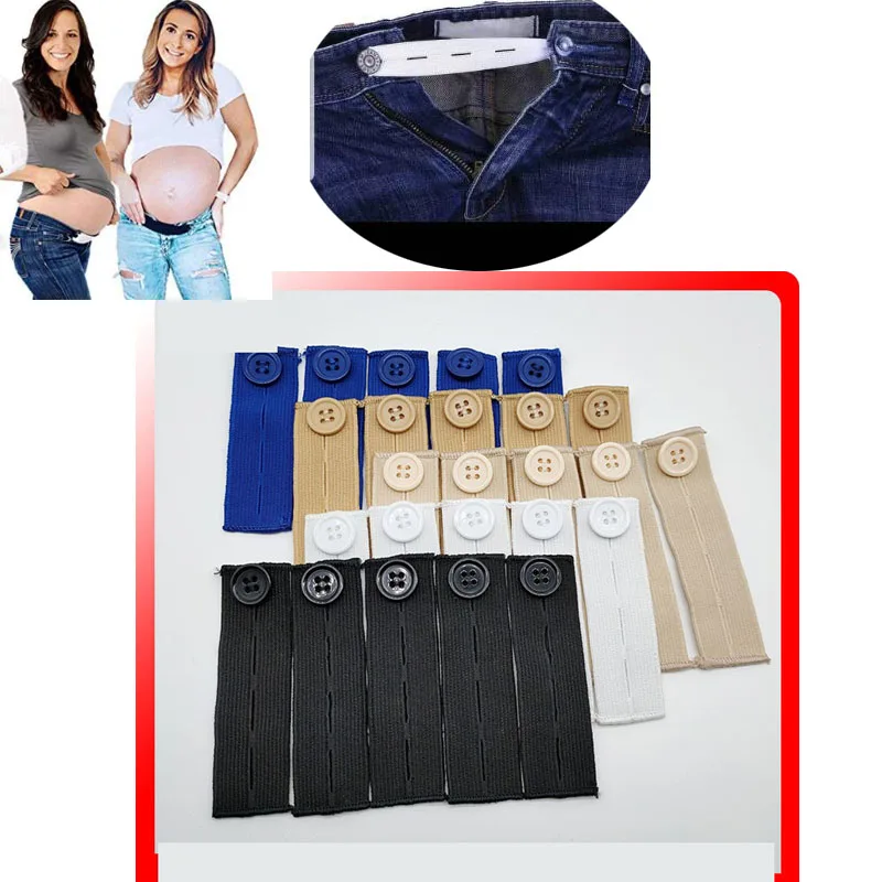 5Pcs / Maternity Belly Band | Waistband Pants Extender Belt | Adjustable Stretch & Support for Pregnancy & Postpartum Stages 5pcs metal magic button extender for pants jeans free sewing adjustable retractable waist extenders button waistband expander