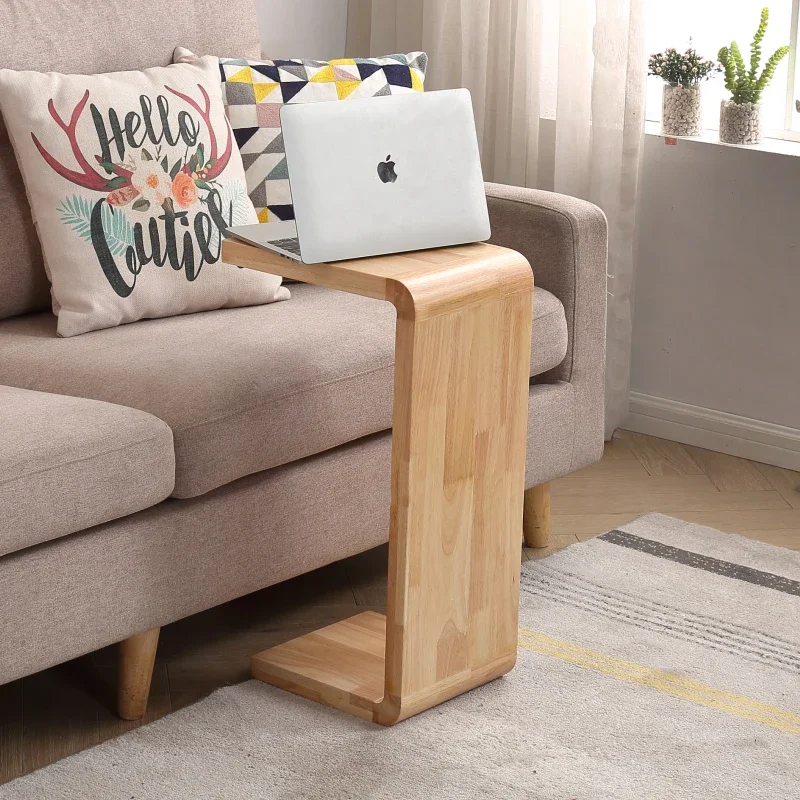 Nordic Solid Wood Side Table Modern Minimalist Sofa Corner Table Small Apartment Living Room Coffee Black Walnut WF