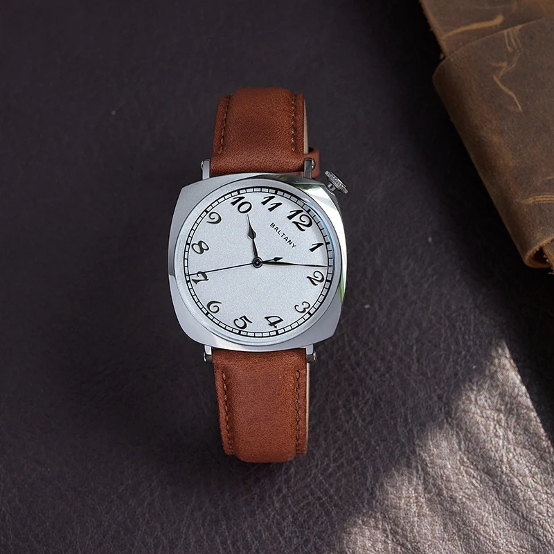 Relógios Baltany Homage para homens, American Watch 9039, Relógio de pulso automático quadrado vintage de luxo raro original mais vendido, 1921