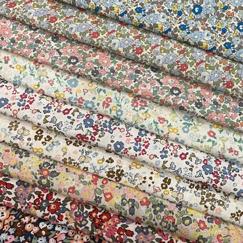 145×50cm Cotton Poplin Pastoral Floral 40S Fabric For Kids Baby Sewing Cloth Dresses Skirt DIY Handmade Patchwork 1