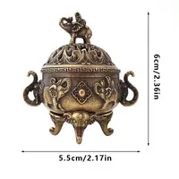 Elephant Lucky Incense Burner Metal Lotus Incense Burner Bowl Incense Holder With Handle Yoga Meditation Home Decor AncientStyle - Image 6