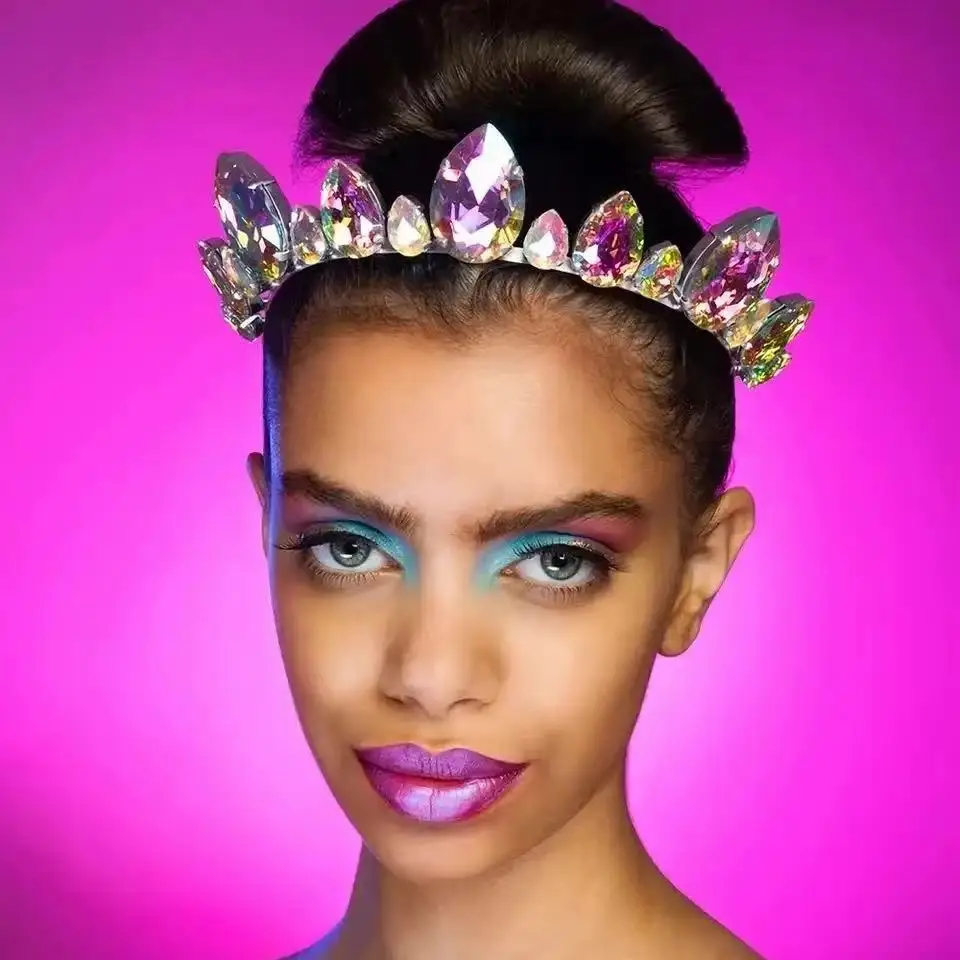 Bridal Wedding Luxury Exaggerated Hair Accessories AB Colorful