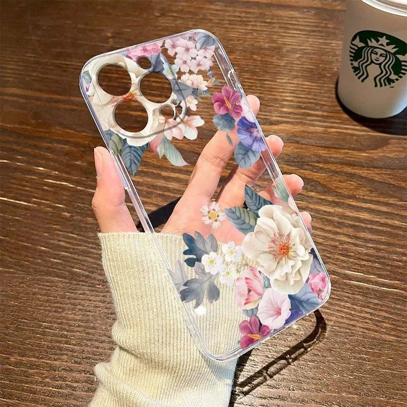 Elegant Flower Print Phone Case Cover