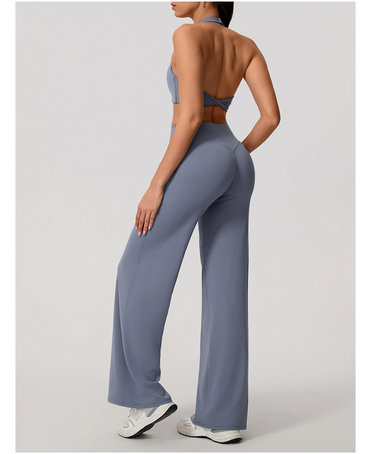 Sommer Damen Neckholder Gepolsterter Sport-BH Stoßdämpfend Rückenfreies Top für Outdoor-Laufen Fitness Crop Top Damen – Detail 15