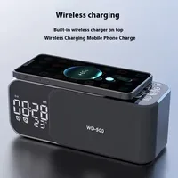 15W wireless charging Dual alarm clock home Bluetooth speaker with night light Bluetooth subwoofer temperature display FM/TF/AUX