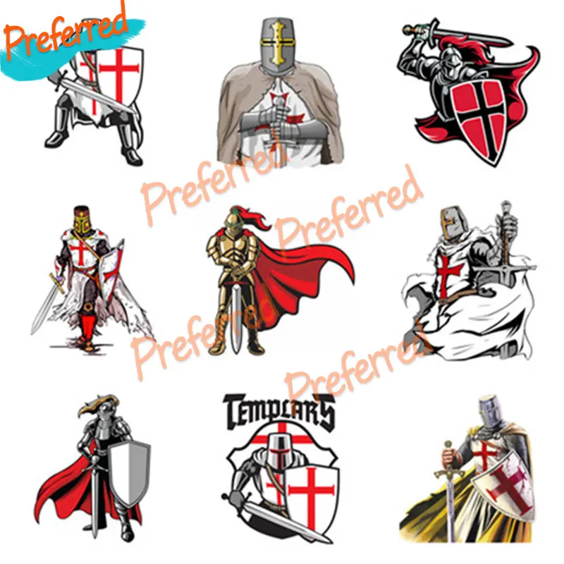 

Cool Handsome Decals Crusaders Knights Templar Car Stickers Vinyl Anti-Scratch Car Window Trunk Bumper Racing Personality Decals