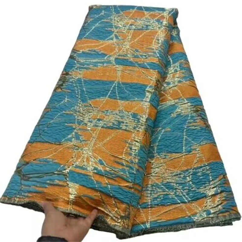 

2023 High Quality African Nigerian Tulle Lace Fabric Organza Embroidery Guipure Party Gown Dress Brocade Jacquard Wedding 5Yards
