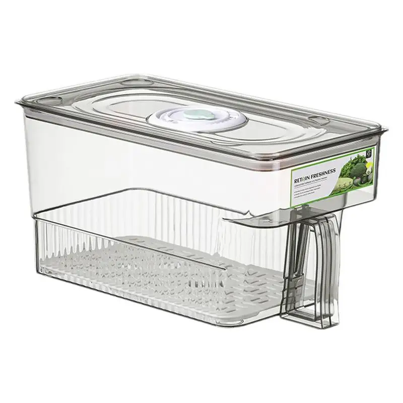 

Fruit Container For Refrigerator Produce Saver Containers For Refrigerator Storage Box With Removable Drain Tray Time Dial And S