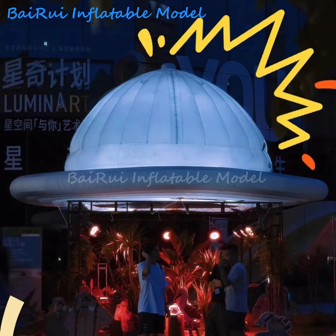 GiantInflatableUFOwithWhiteLEDLightAirBlowFlyingSaucer