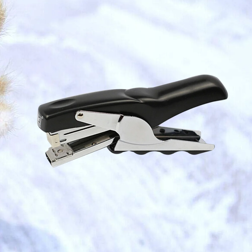 

Plier Stapler Hand Grip Type Metal Stapler Efficient Stapler without Stitching Needle (Black)