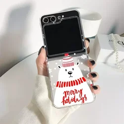 Festive Reindeer & Santa Clear Phone Case - Christmas Edition - Samsung Galaxy Z Flip 5 (Style 1)