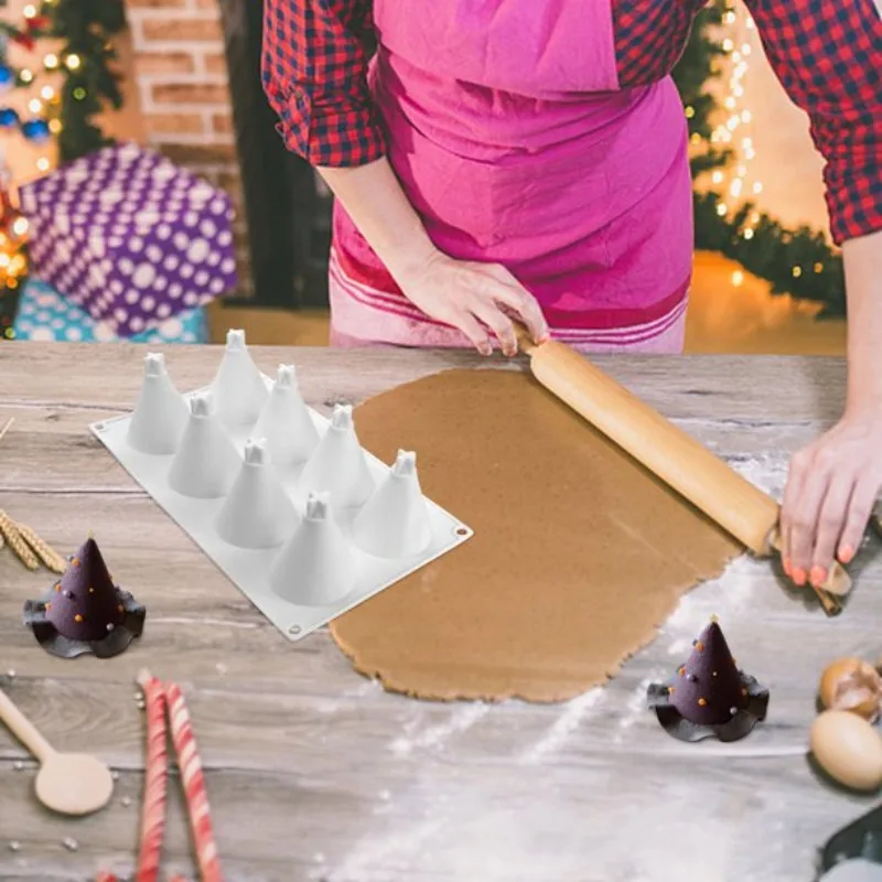 Christmas-Themed Silicone Baking Mold for Chocolate Fondant  Nonstick Hat and Tree Shape Decorating Tool for Holiday Desserts