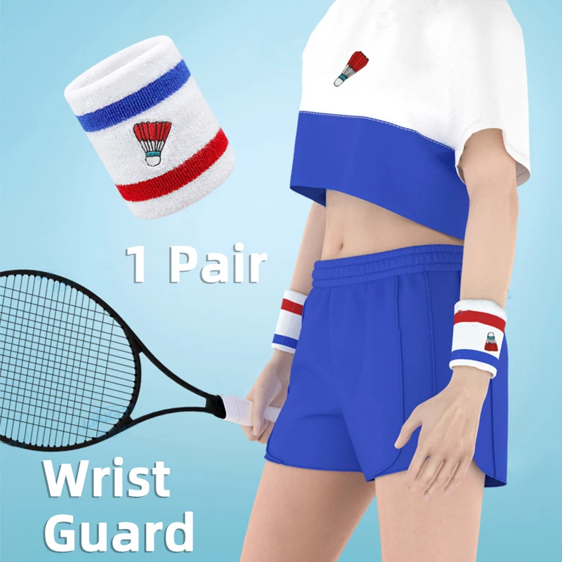 2Pc Wrist Guard Polyester Cotton Unisex Sport Sweat Band Wrist Protector Gym Running Safety Support Brace Wrap Bandage