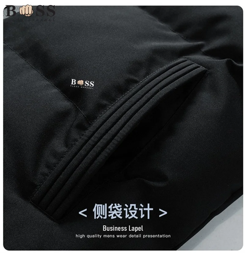 BSS FLEX APPAREL printed Men's Jacket, Fashionable Casual Thickened Jacket, Stand Up Collar, Cold Resistant Cotton