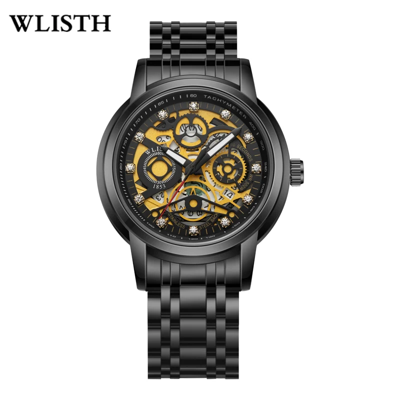 

New WLISTH Men's Watches Top Brand Luxury Men Wrist Watch Leather Quartz Watch Sports Waterproof Male Clock Relogio Masculino