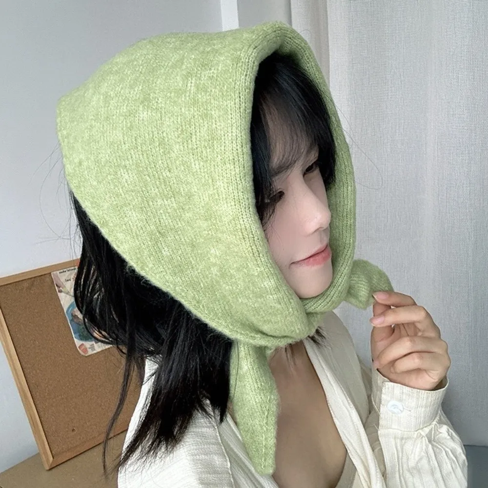 New Windproof Neck Warmer Warm Coldproof Knitted Scarf Triangular Versatile Shawl Autumn and Winter