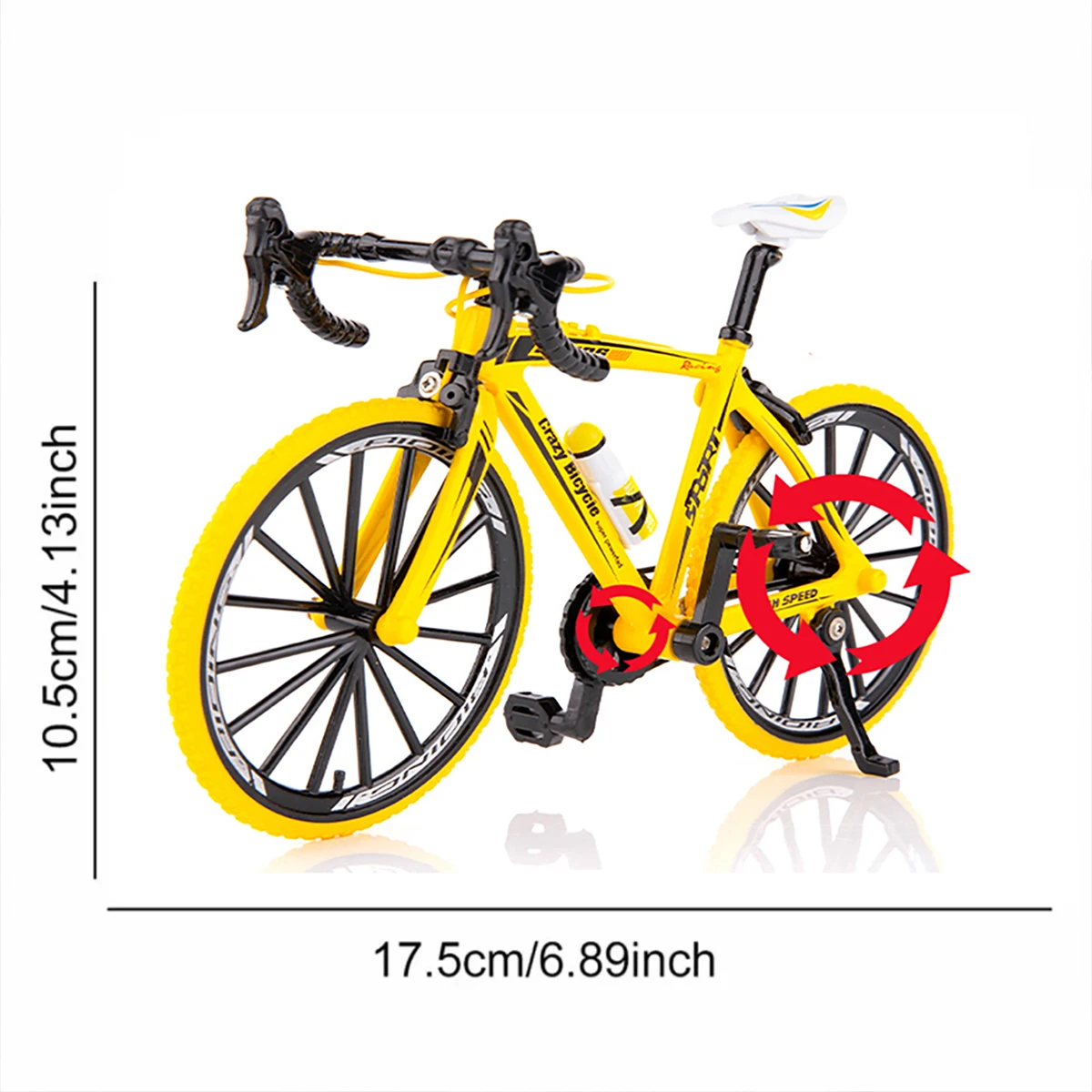 HIULLEN Modello decorativo per bicicletta, modello 1:10, per mountain bike, per dita, per mountain bike, in miniatura, per bicicletta, mini bici (arancione