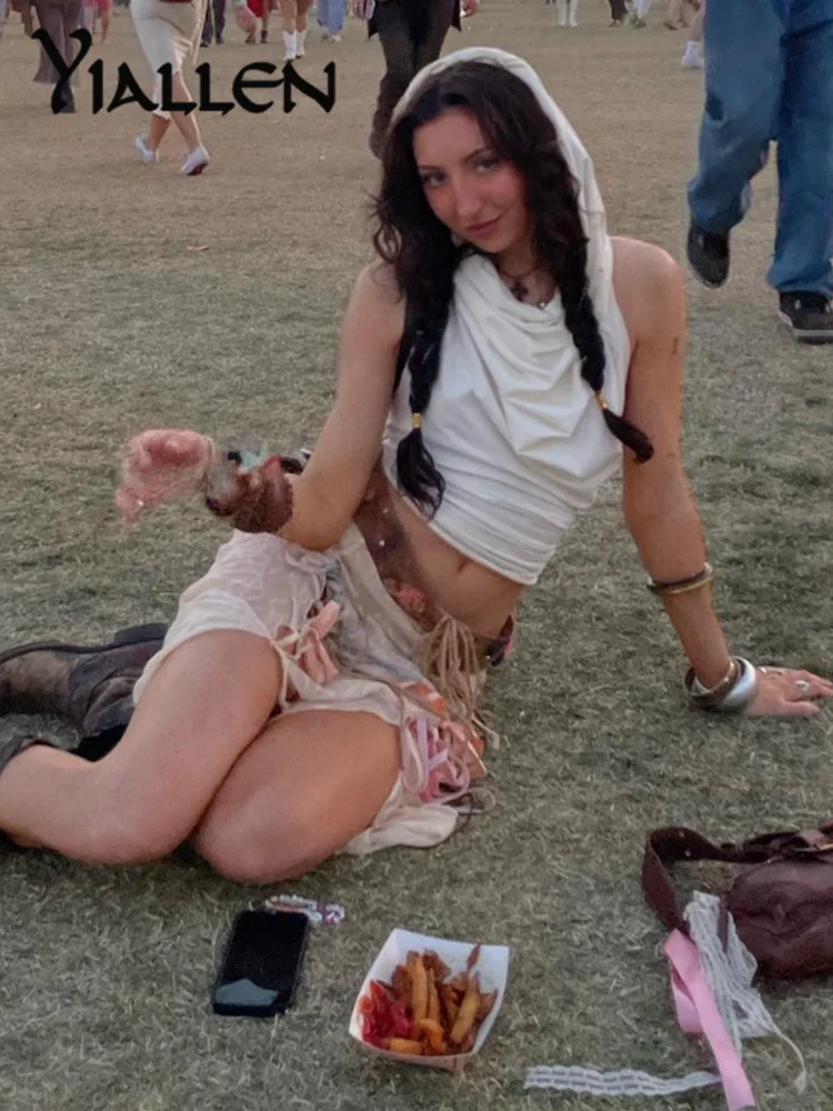 NIBBER Fashion Solid Hooded Backless Summer Clothes for womans 2024 New Sleeveless Vest Street Casual Spice Girl Clothing Hot