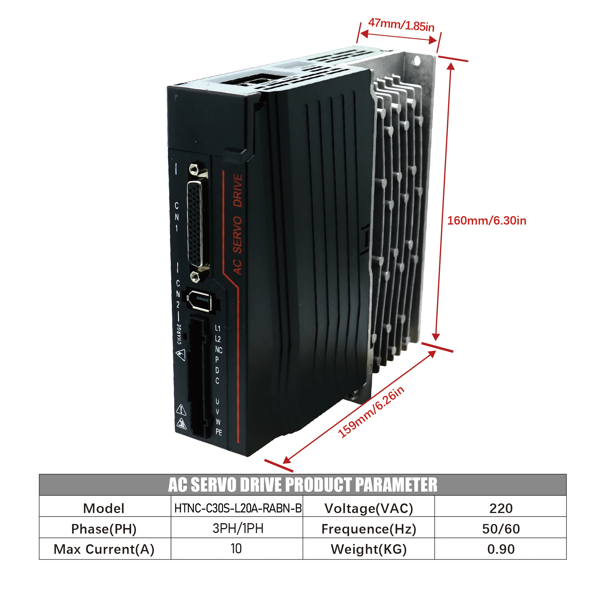 400W / 750W AC Servo Motor 3000RPM 1.3N 2.4N C30S RS485 Driver Kit 220V 3meters Cable Absolute Encoder For CNC Machine